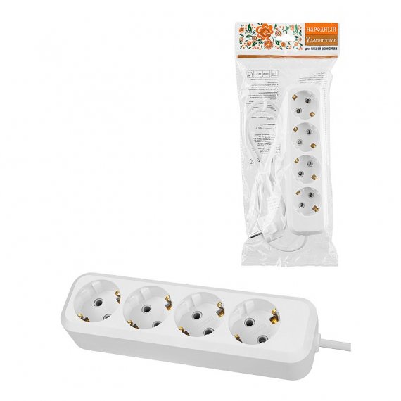 Фотография товара 'Tdm SQ1303-1045 Удлинитель 4 гнезда, 1,5 метра, с/з, 10 А, 2300 Вт'