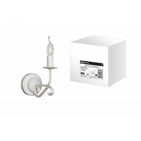 Фотография товара 'Tdm SQ0370-0007 Бра НББ-11-02-1х40 «Аура» белый с золотом 1х40Вт E14'