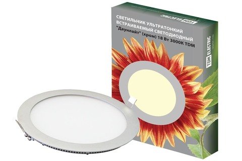 Фотография товара 'Tdm Светильник ультратонкий встраиваемый светодиодный "Даунлайт" 18 Вт 4000К SQ0329-0016'