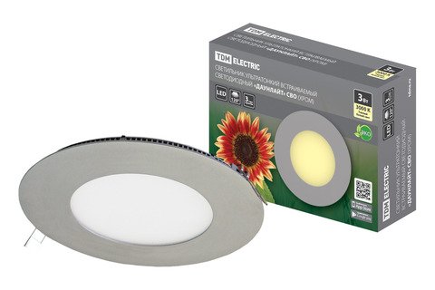 Фотография товара 'Tdm Светильник ультратонкий встраиваемый светодиодный "Даунлайт" 3 Вт 3000К SQ0329-0106'