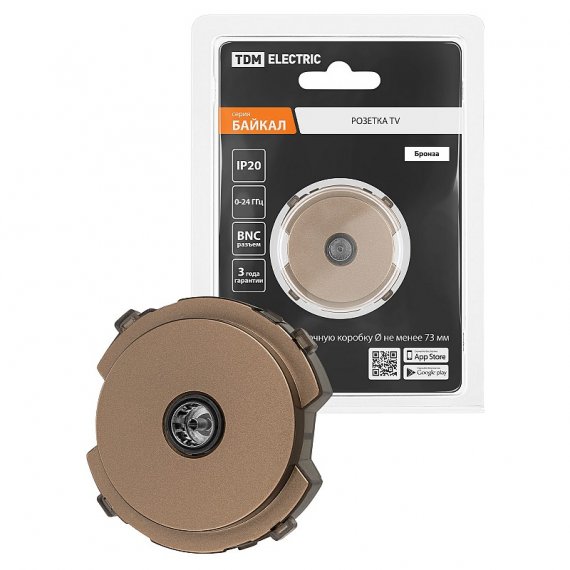 Фотография товара 'Tdm SQ1819-0410 Розетка TV проходная бронза,"Байкал"'