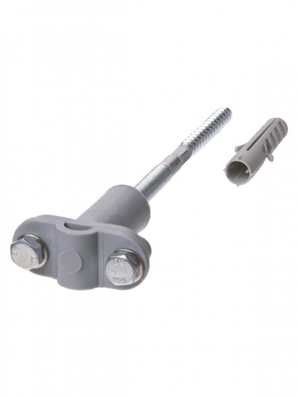 Фотография товара 'Tdm Держатель фасадный сборный для прута ?6-10 мм длина 200 мм, дюбель, полимерный зажим, SQ2402-3123'