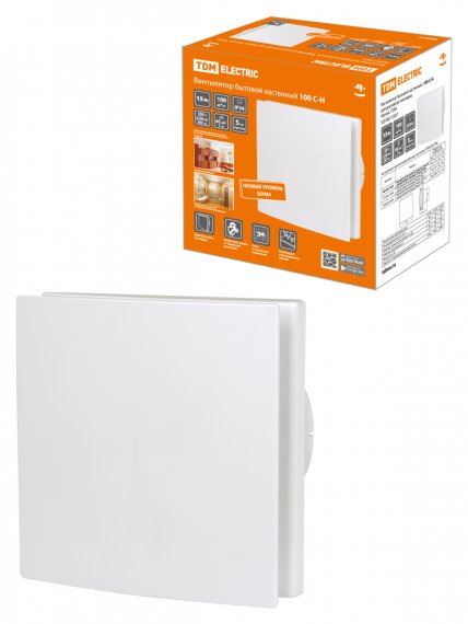 Фотография товара 'Tdm Вентилятор бытовой настенный, 100 С-Н, декоративная накладка, SQ1807-2007'