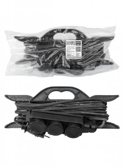 Фотография товара 'Tdm Удлинитель-шнур силовой на рамке, каучук, КГ, IP44, 3 гнезда, SQ1307-0233'