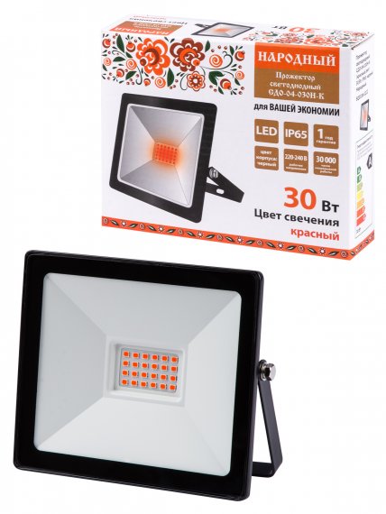 Фотография товара 'Tdm Прожектор светодиодный СДО-04-030Н-К (красный свет) 30 Вт, IP65, SQ0336-0222'