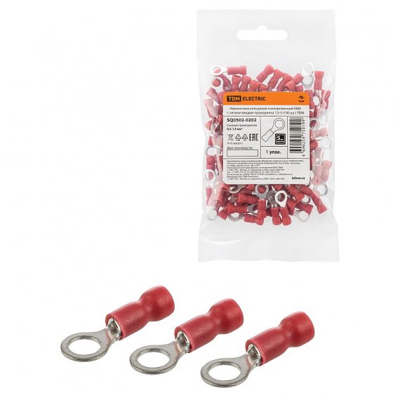 Фотография товара 'Tdm SQ0502-0202 Наконечник кольцевой изолированный НКИ'