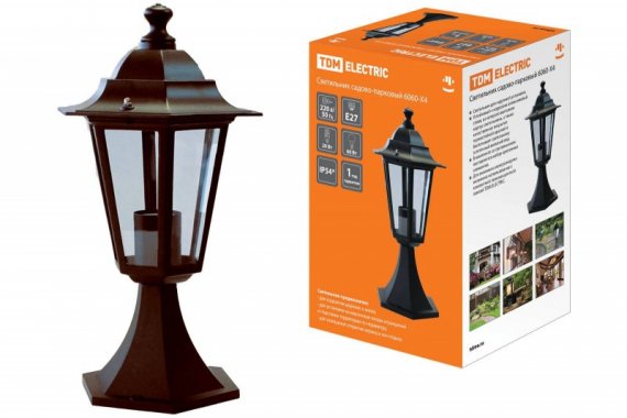 Фотография товара 'Tdm Светильник 6060-14 садово-парковый шестигранник, 60Вт, SQ0330-0014'