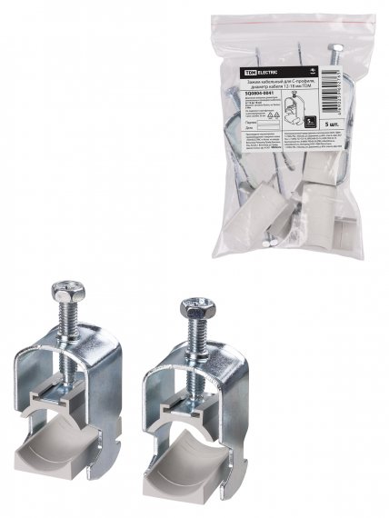 Фотография товара 'Tdm Зажим кабельный для С-профиля, диаметр кабеля 12-18 мм, SQ0804-0041'