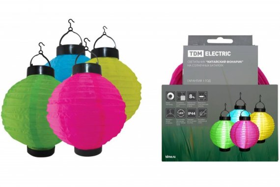 Фотография товара 'Tdm Светильник "Китайский фонарик" на солнечных батареях SQ0330-0130'