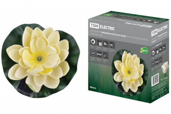 Фотография товара 'Tdm Светильник "Кувшинка желтая", на солнечных батареях SQ0330-0132'