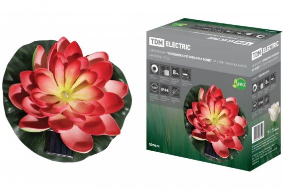 Фотография товара 'Tdm Светильник "Кувшинка розовая" на солнечных батареях SQ0330-0140'