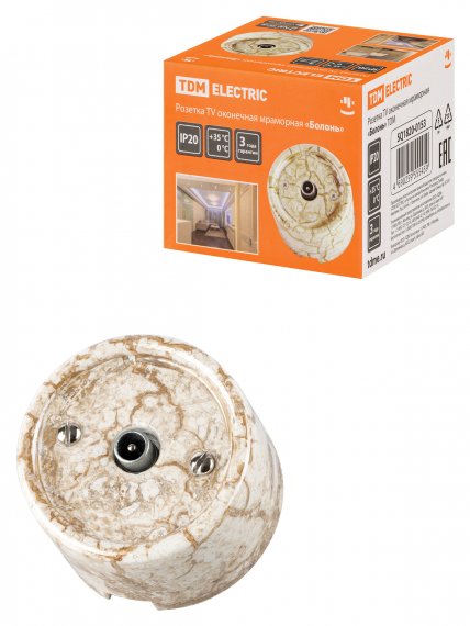 Фотография товара 'Tdm Розетка TV оконечная мраморная «Болонь», SQ1820-0153'