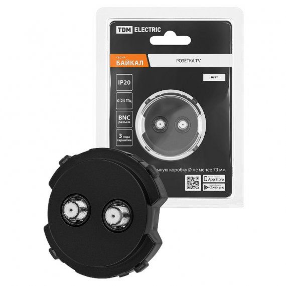 Фотография товара 'Tdm SQ1819-0221 Розетка TV/SAT проходная агат, "Байкал"'