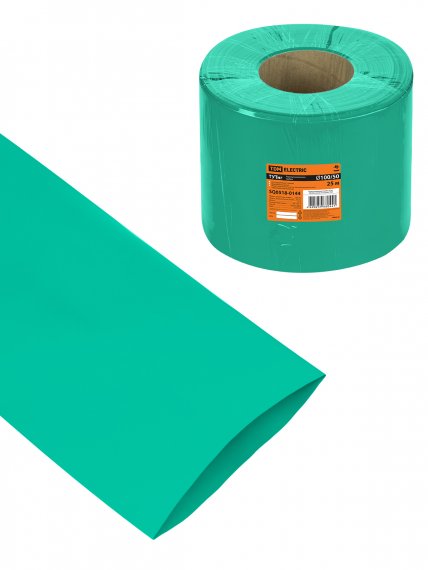 Фотография товара 'Tdm SQ0518-0144 Термоусаживаемая трубка ТУТнг 100/50 зеленая (25 м/ролл)'