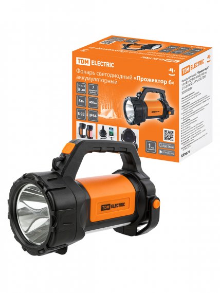 Фотография товара 'Tdm Фонарь светодиодный "Прожектор 6", 5 Вт LED+10 SMD+9 SMD, 400 лм, SQ0350-0059'