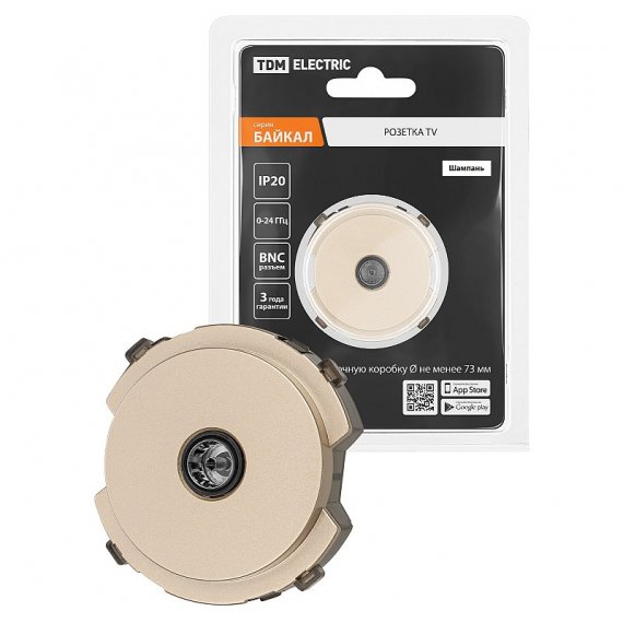 Фотография товара 'Tdm SQ1819-0510 TV розетка проходная шампань, "Байкал"'