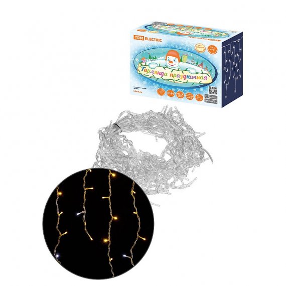 Фотография товара 'Tdm SQ0361-0099 Гирлянда светодиодная "Бахрома" 2х1 м, 152LED, 3000К'