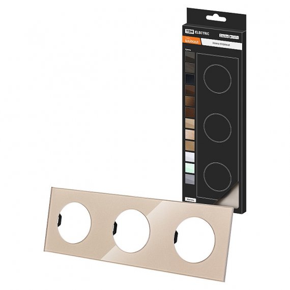 Фотография товара 'Tdm SQ1819-0504 Рамка тройная шампань, стекло, "Байкал"'