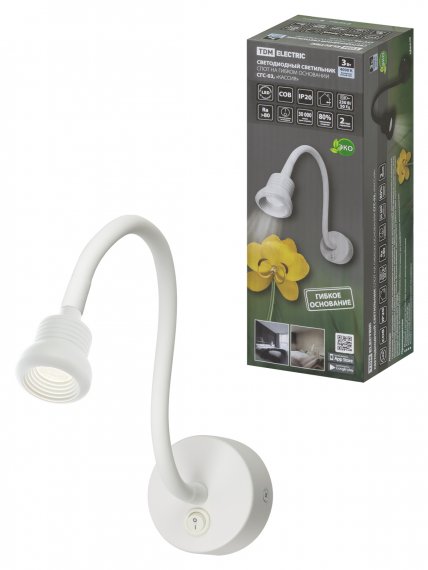 Фотография товара 'Tdm Спот на гибком основании СГС-03, 3 Вт, COB, 270 лм, 4000 К, IP20, "Кассия", SQ0358-0384'