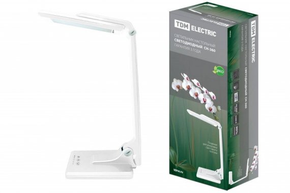Фотография товара 'Tdm Светильник светодиодный настольный СН-360, складной, 220 В, 10 Вт, 5300 К SQ0337-0036'