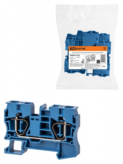 Фотография товара 'Tdm Зажим клеммный безвинтовой (ЗКБ) 10мм2 70А, SQ0822-0139'