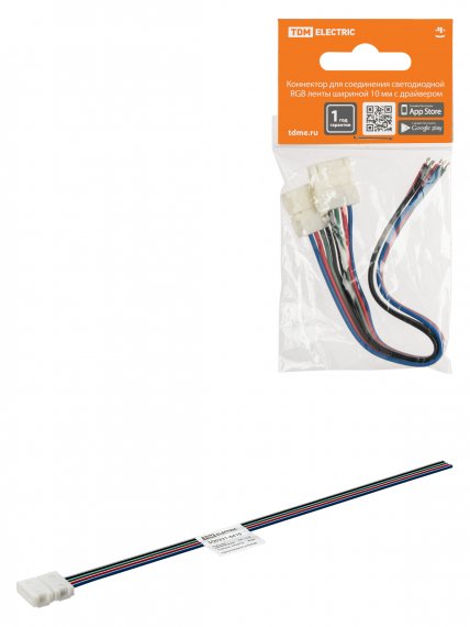 Фотография товара 'Tdm Коннектор для соединения светодиодной RGB ленты шириной 10 мм с драйвером, SQ0331-0410'