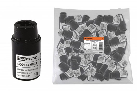 Фотография товара 'Tdm Патрон карболитовый подвесной, Е14 SQ0335-0003'