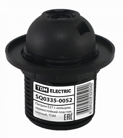 Фотография товара 'Tdm Патрон Е27 с кольцом, термостойкий пластик SQ0335-0052'