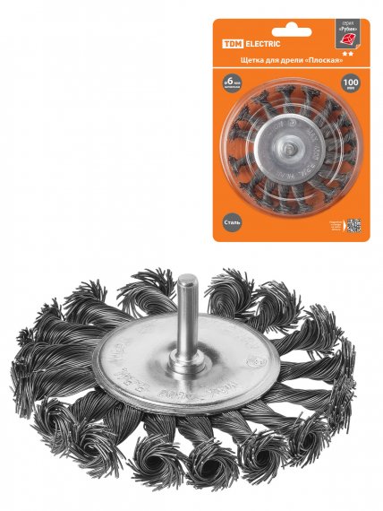 Фотография товара 'Tdm SQ1096-0204 Щетка для дрели "плоская", 100 мм'