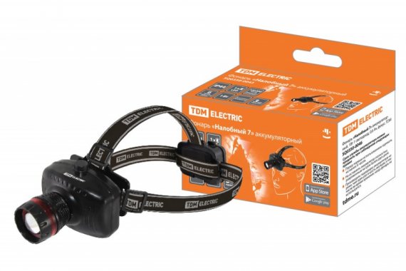 Фотография товара 'Tdm Фонарь «Налобный 7» аккумуляторный, 1Вт SQ0350-0046'
