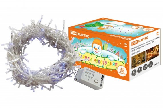 Фотография товара 'Tdm Гирлянда новогодняя светодиодная, СГ 200 Г, 220 В SQ0361-0003'