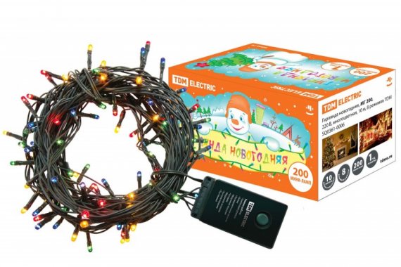 Фотография товара 'Tdm Гирлянда новогодняя, МГ 200, 220 В SQ0361-0006'