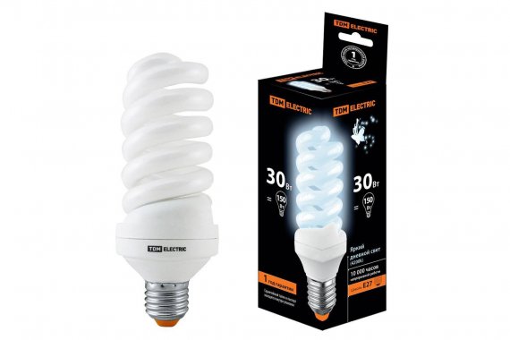 Фотография товара 'Tdm Лампа энергосберегающая КЛЛ-FS-30 Вт-4000 К–Е27 (60х161 мм), SQ0323-0020'