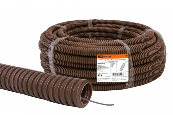 Фотография товара 'Tdm Труба гофрированная ПВХ d 25 с зондом SQ0401-0043'