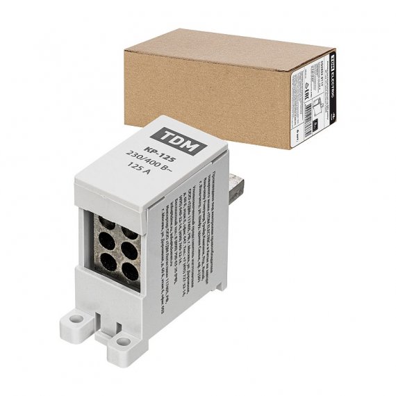 Фотография товара 'Tdm SQ0823-0117 Клемма распределительная на DIN-рейку КР-125 1П 125А (6х16мм?)'