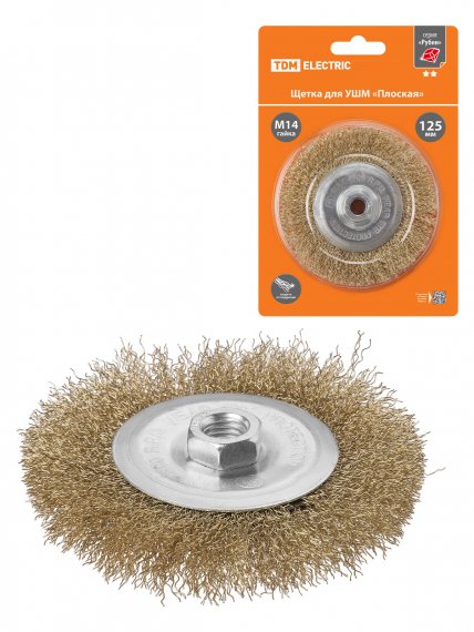 Фотография товара 'Tdm SQ1096-0207 Щетка для УШМ "плоская", 125 мм, гайка М14'