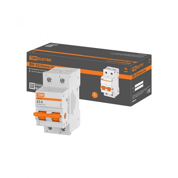 Фотография товара 'Tdm SQ0211-0117 Выключатель нагрузки (мини-рубильник) ВН-32 2P 63A Home Use'