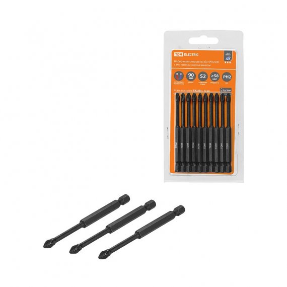 Фотография товара 'Tdm SQ1019-0448 Набор бит PH2x90, односторонних, сталь S2, Е 1/4"'