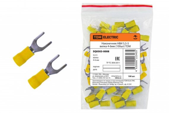 Фотография товара 'Tdm Наконечник НВИ 5,5-5 вилка 4-6мм SQ0503-0008'