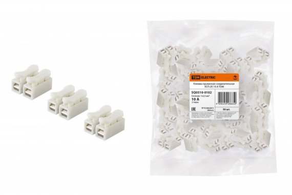 Фотография товара 'Tdm Клемма пружинная соединительная КСП-2P, 10 A SQ0510-0102'