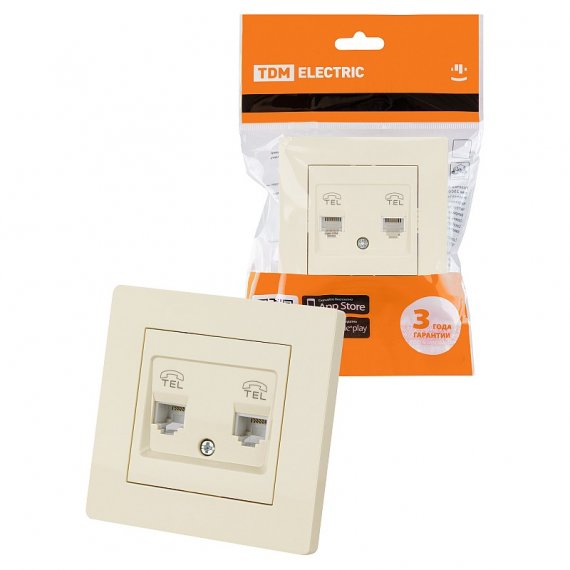 Фотография товара 'Tdm SQ1816-0147 Розетка двойная телефонная RJ11'