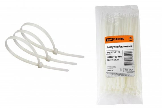Фотография товара 'Tdm Хомут 4,8х160мм нейлон SQ0515-0126'