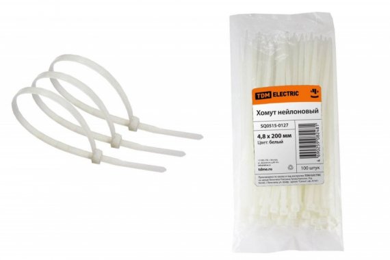 Фотография товара 'Tdm Хомут 4,8х200мм нейлон SQ0515-0127'