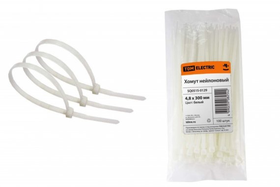 Фотография товара 'Tdm Хомут 4,8х300мм нейлон SQ0515-0129'