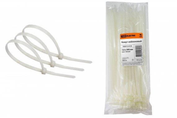 Фотография товара 'Tdm Хомут 7,6х300мм нейлон SQ0515-0134'