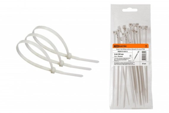 Фотография товара 'Tdm Хомут 3,6х180мм нейлон SQ0515-0312'