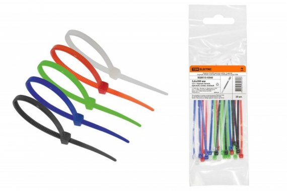 Фотография товара 'Tdm Хомуты 3,6х200 цветные набор 5 цветов SQ0515-0360'