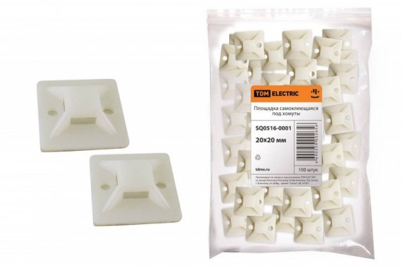 Фотография товара 'Tdm Площадка самоклеющаяся 20х20 под хомуты SQ0516-0001'
