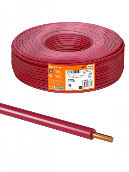 Фотография товара 'Tdm Провод ПуВнг(А)-LS 1х1,0 ГОСТ (100м), SQ0124-0325'