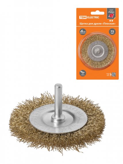 Фотография товара 'Tdm SQ1096-0202 Щетка для дрели "плоская", 75 мм'